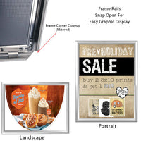 40 x 60 Snap Frame with Mitered Corners Wall Mounts in Portrait or Landscape Position