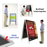 17x23 A-FRAME FLOOR STAND with SNAP FRAME (not shown to scale)