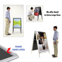 40x50 A-FRAME FLOOR STAND with with RADIUS STYLE SNAP FRAME (not shown to scale)