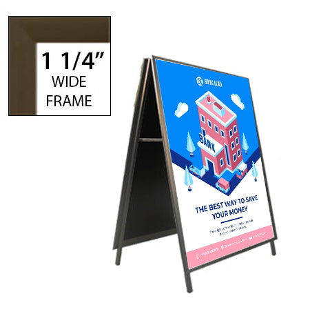 A-Frame 24x36 Sign Holder | Quick Change Large Snap Frame Stand  with 1 1/4" Wide Metal Profile