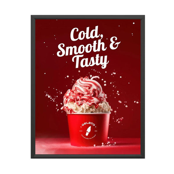 Economical, SLIM Poster Snap Open 12x18 Clip Frames with 1" Wide Metal Frame with Mitered Corners