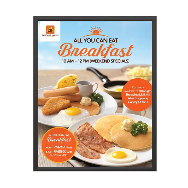 Economical SwingSnap Slim Poster Snap Frame 22x28 with Sleek 1-inch Wide Aluminum Frame Profile