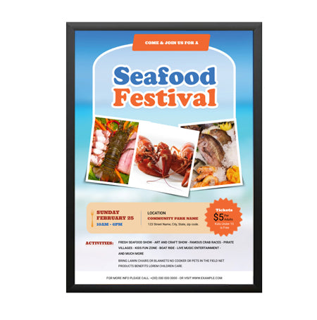 EXTRA DEEP 27"x 39" Poster Snap Frame 1 1/4" Wide Metal Profile for Mounted Graphics 3/8" and 1/2" Thick Boards