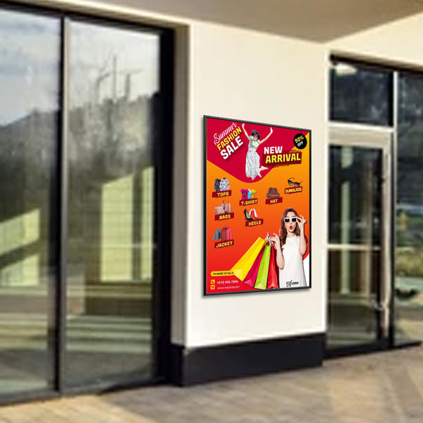 Extra Large Poster Snap Frame 40x50, with 1 1/4" Wide Metal Frame Profile | Quick Change