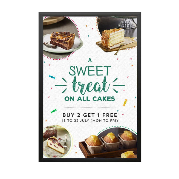 SwingSnap 40x60 Extra Large Metal Poster Snap Frame with 1 1/4" Wide Profile for Mounted Graphics on 1/8", 3/16", 1/4" Thick Rigid Boards