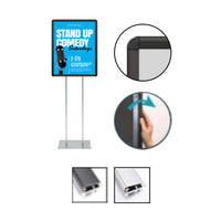 Double Pole Floor Stand 20x24 Sign Holder | Snap Frame (with Radius Corners)