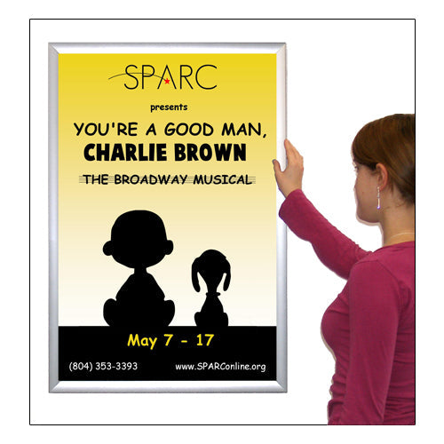 POSTER SNAP FRAMES 12x24 (SHOWN in SILVER) with 1 5/8" WIDE FRAME