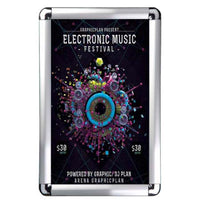 18x24 Wall Snap Frame Poster Sign Holder 1" Smooth Rounded Corners with Silver Frame Finish