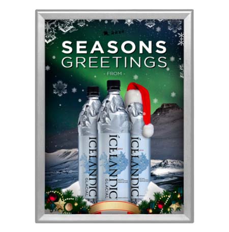 22x28 Safety Edge Corners Snap Frame Poster Sign Frames 1 1/4" Wide | Silver Frame with Rounded Mitered Corners