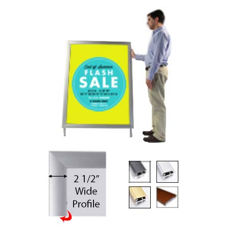 A-Frame 36x48 Sign Holder | Snap Frame 2 1/2" Wide