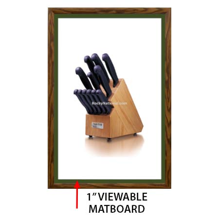 Designer Wood Snap Frames for Posters 12x20 (1" Wide Matboard)