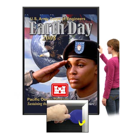 EXTRA LARGE - EXTRA DEEP 36x96 Poster Snap Frames (1 3/4" Security Profile for MOUNTED GRAPHICS)