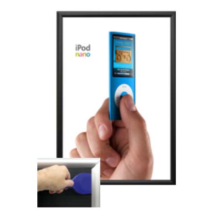 12 x 24 Poster Snap Open Frames (1 1/4" Security-Style) for MOUNTED GRAPHICS