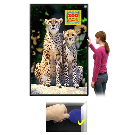 EXTRA-LARGE Poster Snap Frames 36 x 96 (1 1/4" Security Profile MOUNTED GRAPHICS)