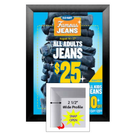 SwingSnaps Poster Snap Frame 20x28 | with Bold 2 1/2" Wide Edge Frame Profile